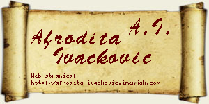 Afrodita Ivačković vizit kartica